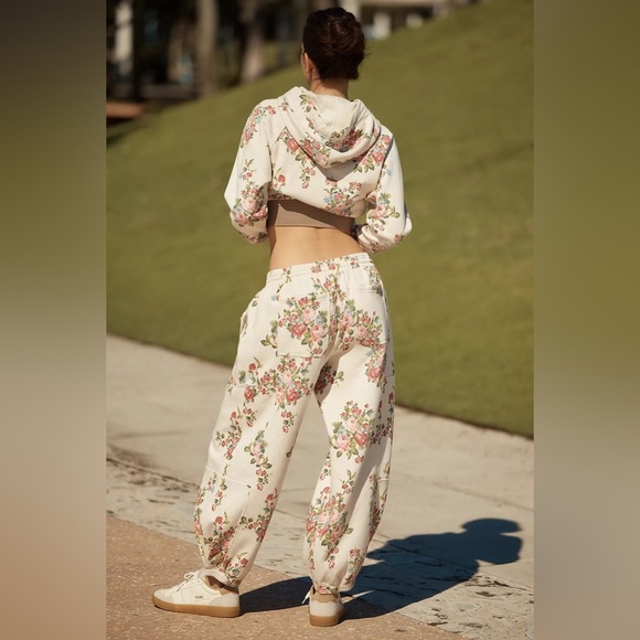 NWT Anthropologie Daily Practice Zola Jogger Printed Edition: Neutral Floral, XL - Picture 3 of 13